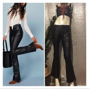❤️Theory Black 100% Leather Pants Bootleg Flare